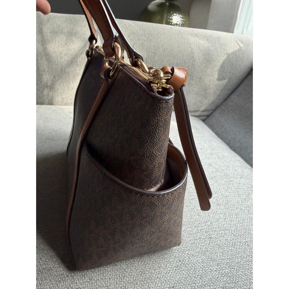 Michael Kors Sullivan Small Logo Top-Zip Tote Bag Logo-print Leather Canvas - Picture 6 of 16